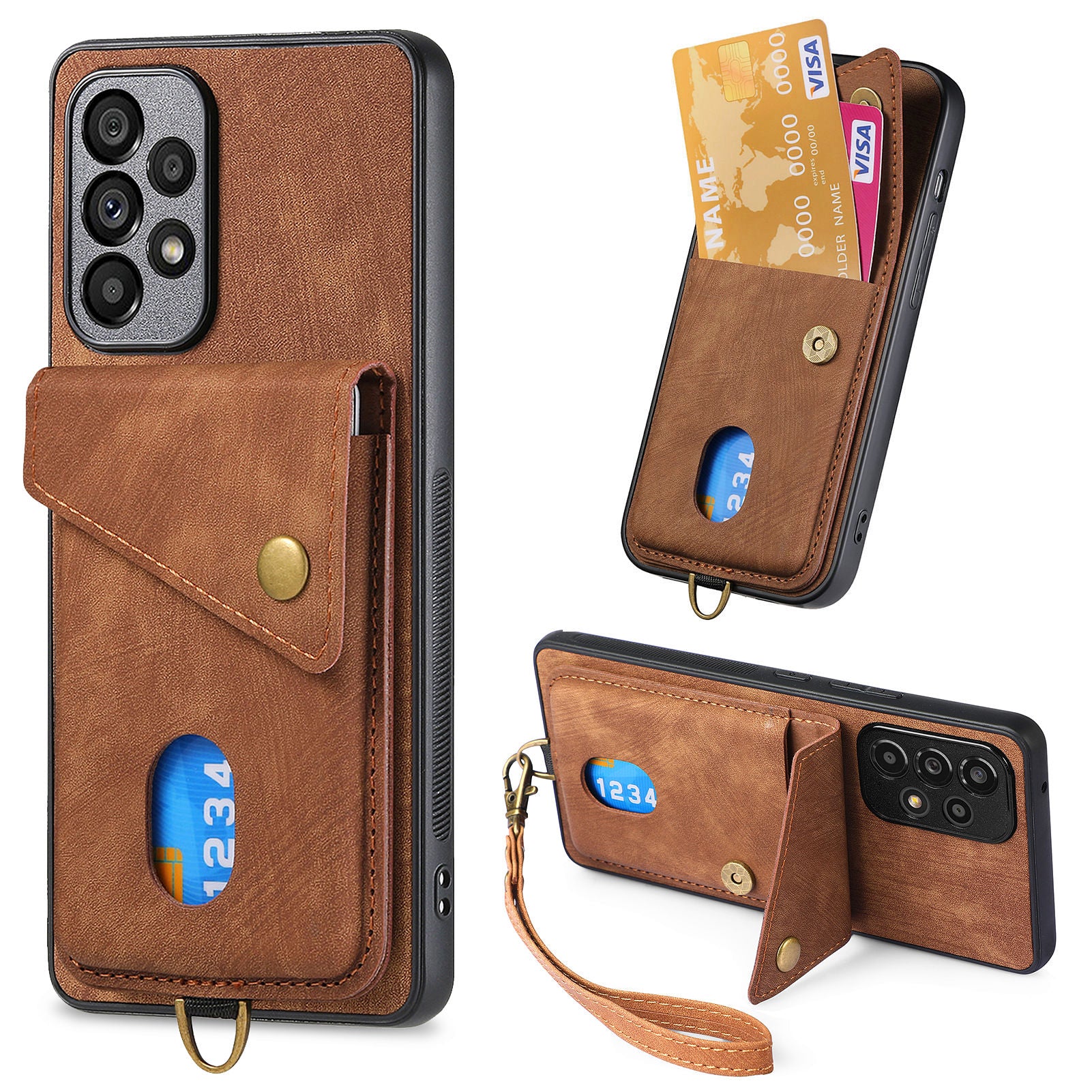For Samsung Galaxy A33 5G Leather PC TPU Phone Case Cover with Kickstand Card Holder For Samsung Galaxy A33 5G Leather PC TPU Phone Case Cover with Kickstand Card Holder